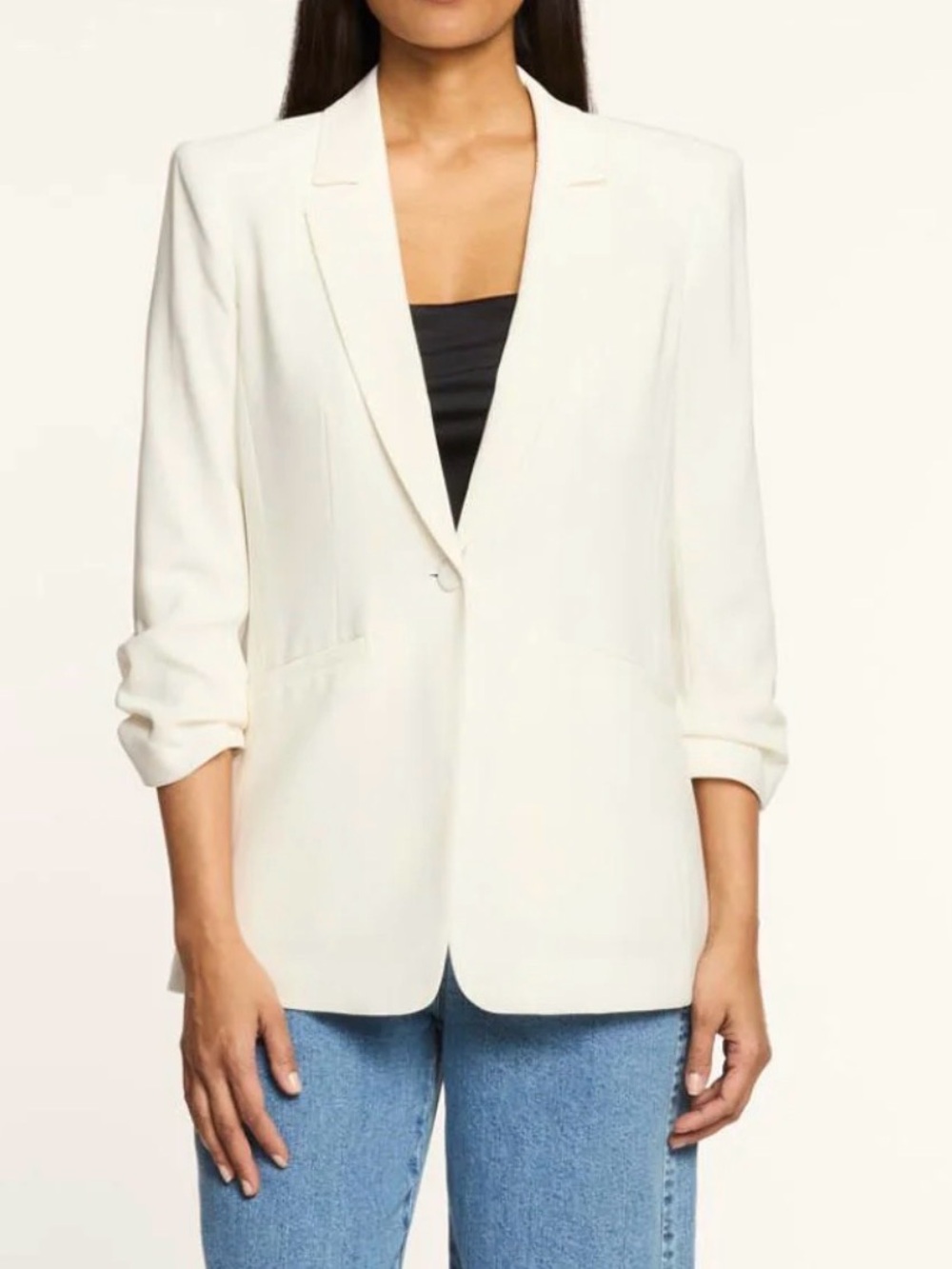 Cinq a Sept Ivory Crepe Khloe Blazer
